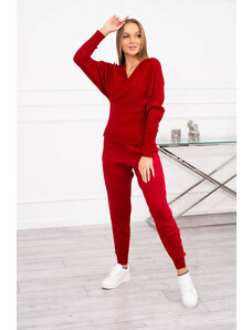 K-Fashion Dvoudílný svetr červený