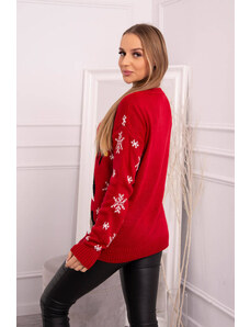 Vánoční svetr se model 18748077 červený - K-Fashion