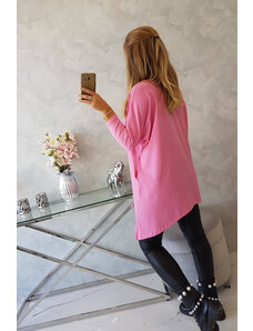 K-Fashion Oversize halenka ve světle růžové barvě