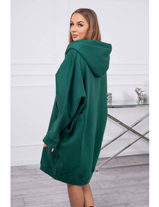 K-Fashion Zateplená mikina oversize tmavě zelená