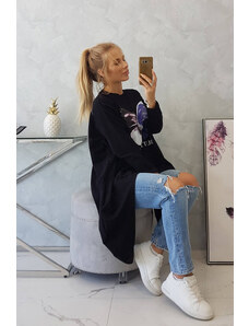 K-Fashion Oversize halenka s potiskem černá