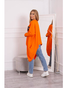 K-Fashion Oversize halenka s potiskem oranžová