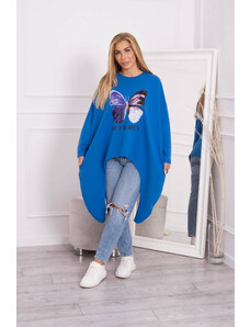 K-Fashion Oversize halenka s potiskem chrpy