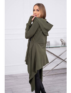 K-Fashion Mikina s kapucí a zipem na boku v barvě khaki