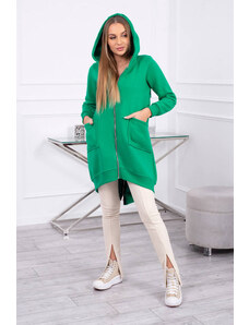 K-Fashion Zateplená mikina se zipem na zádech zelená