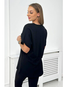 K-Fashion Bavlněná halenka s kapsou černá