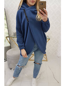 K-Fashion Bluza z krótkim suwakiem jeansowa
