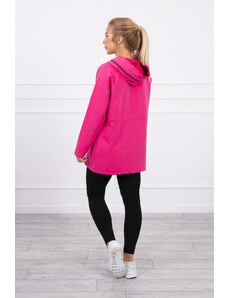K-Fashion Tunika na zip s kapucí Oversize fuchsiová