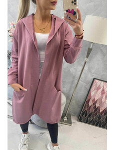 K-Fashion Tmavě růžová bunda oversize s kapucí