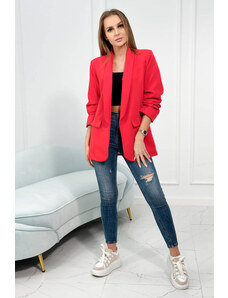 K-Fashion Sako s klopami elegantní červené
