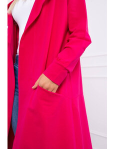 K-Fashion Pláštěnka oversize s kapucí fuchsiová