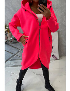 K-Fashion Zateplená dlouhá mikina pink neon