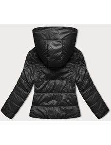 S'WEST Krátká černá dámská bunda s kapucí (B8187-1)