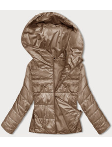 S'WEST Krátká dámská bunda v karamelové barvě s kapucí (B8187-101)