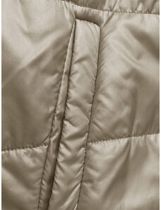 S'WEST Krátká béžová dámská bunda s kapucí (B8187-12)