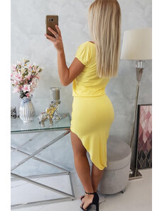 K-Fashion Asymetrické žluté šaty
