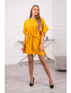 K-Fashion Nadměrné hořčicové batwingové šaty