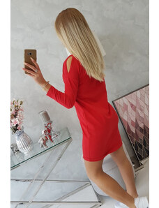 K-Fashion Šaty s potiskem rukojeti v červené barvě