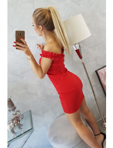 K-Fashion Španělské šaty s volánky červené
