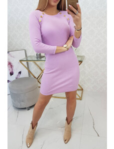 K-Fashion Šaty s ozdobnými knoflíky fialové