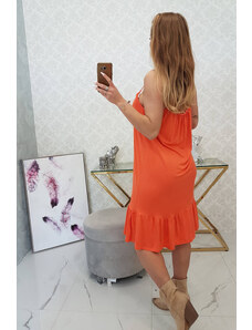 K-Fashion Šaty s tenkými ramínky tmavě meruňkové barvy