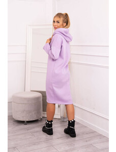 K-Fashion Šaty s kapucí a bočním rozparkem fialové