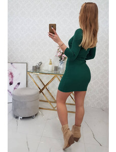 K-Fashion Šaty s knoflíkovým výstřihem tmavě zelené