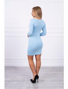 K-Fashion Přiléhavé šaty s modrou linií poprsí