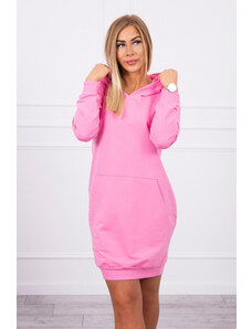 K-Fashion Šaty s kapucí ve světle růžové barvě