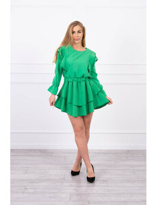 K-Fashion Šaty se svislými volány světle zelené