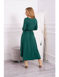 K-Fashion Šaty s ozdobným páskem a nápisem tmavě zelené