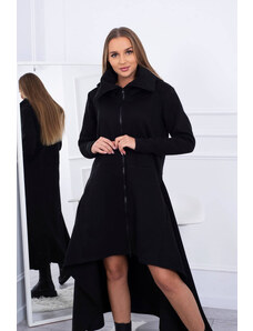 K-Fashion Zateplené šaty s delšími boky černé