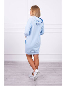 K-Fashion Šaty s kapucí v modré barvě