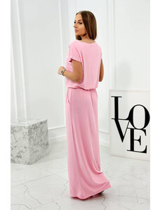 K-Fashion Viskózové šaty s kapsami světle růžová