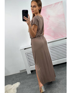 K-Fashion Viskózové šaty s kapsami cappucino