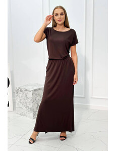 K-Fashion Viskózové šaty s kapsami hnědý