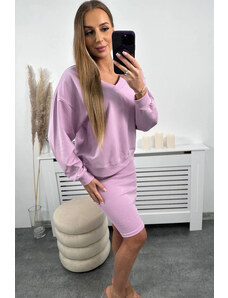 K-Fashion Halenka + pruhované šaty fialové