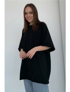 Madmext Black Oversize Basic Women's T-Shirt