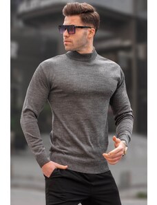 Madmext Anthracite Slim Fit Half Turtleneck Men's Knitwear Sweater 6343