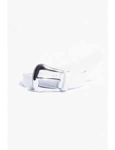 Lafaba Women's White Silver Buckle Belt