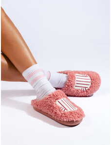Women's pink Shelvt fur slippers