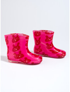 Girly pink wellies in Shelvt bunnies