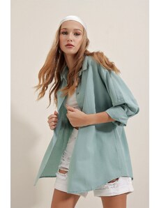 Bigdart 3900 Oversize Long Basic Shirt - Aqua Green