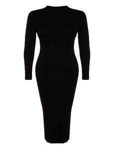 Trendyol Curve černé 2-dílné midi pletené šaty