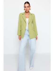 Trendyol Pistachio Green Regular Lined Double Breasted Closure Woven Blazer Jacket