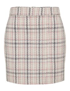 Trendyol Curve White Plaid Patterned Tweed Skirt