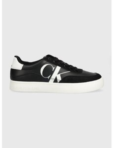 Kožené sneakers boty Calvin Klein Jeans CLASSIC CUPSOLE LACEUP MIX LTH černá barva, YM0YM00713