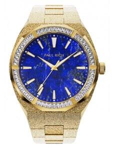 Zlaté pánské hodinky Paul Rich s ocelovým páskem Frosted Star Dust Lapis Nebula - Gold 45MM