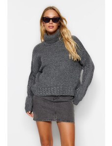 Trendyol Anthracite Turtleneck Knitwear Sweater