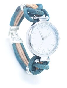 Ecopeople Dámské korkové hodinky eco-friendly - Mia, modré